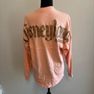 Disney Parks Disneyland Orange Spirit Jersey Glitter Puff Print Shirt Adult XS